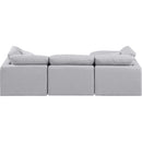  Manufacturer Color_Grey -- Indulge 105" Grey Linen Textured Fabric Upholstered 4 pc Modular Sectional IMAGE 3