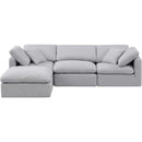  Manufacturer Color_Grey -- Indulge 105" Grey Linen Textured Fabric Upholstered 4 pc Modular Sectional IMAGE 4