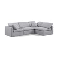  Manufacturer Color_Grey -- Indulge 105" Grey Linen Textured Fabric Upholstered 4 pc Modular Sectional IMAGE 1