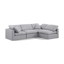  Manufacturer Color_Grey -- Indulge 105" Grey Linen Textured Fabric Upholstered 4 pc Modular Sectional IMAGE 1