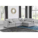  Manufacturer Color_Grey -- Indulge 105" Grey Linen Textured Fabric Upholstered 4 pc Modular Sectional IMAGE 2