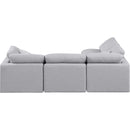  Manufacturer Color_Grey -- Indulge 105" Grey Linen Textured Fabric Upholstered 4 pc Modular Sectional IMAGE 3