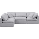  Manufacturer Color_Grey -- Indulge 105" Grey Linen Textured Fabric Upholstered 4 pc Modular Sectional IMAGE 4