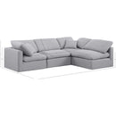  Manufacturer Color_Grey -- Indulge 105" Grey Linen Textured Fabric Upholstered 4 pc Modular Sectional IMAGE 9