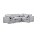  Manufacturer Color_Grey -- Indulge 105" Grey Linen Textured Fabric Upholstered 4 pc Modular Sectional IMAGE 1