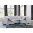  Manufacturer Color_Grey -- Indulge 105" Grey Linen Textured Fabric Upholstered 4 pc Modular Sectional IMAGE 2