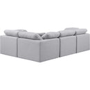  Manufacturer Color_Grey -- Indulge 105" Grey Linen Textured Fabric Upholstered 4 pc Modular Sectional IMAGE 3