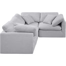  Manufacturer Color_Grey -- Indulge 105" Grey Linen Textured Fabric Upholstered 4 pc Modular Sectional IMAGE 4