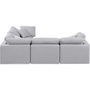  Manufacturer Color_Grey -- Indulge 105" Grey Linen Textured Fabric Upholstered 4 pc Modular Sectional IMAGE 5