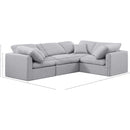  Manufacturer Color_Grey -- Indulge 105" Grey Linen Textured Fabric Upholstered 4 pc Modular Sectional IMAGE 9