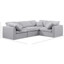 Meridian Indulge Grey Linen Textured Fabric Modular Sectional IMAGE 9