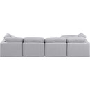  Manufacturer Color_Grey -- Indulge 140" Grey Linen Textured Fabric Upholstered 5 pc Modular Sectional IMAGE 3