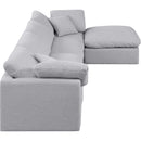  Manufacturer Color_Grey -- Indulge 140" Grey Linen Textured Fabric Upholstered 5 pc Modular Sectional IMAGE 5