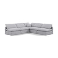 Manufacturer Color_Grey -- Indulge 105" Grey Linen Textured Fabric Upholstered 5 pc Modular Sectional IMAGE 1