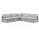  Manufacturer Color_Grey -- Indulge 105" Grey Linen Textured Fabric Upholstered 5 pc Modular Sectional IMAGE 9
