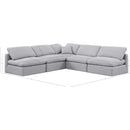  Meridian Indulge 105" Grey Linen Textured Fabric Upholstered 5 pc Modular Sectional IMAGE 9