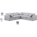  Manufacturer Color_Grey -- Indulge 105" Grey Linen Textured Fabric Upholstered 5 pc Modular Sectional IMAGE 10
