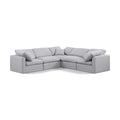  Manufacturer Color_Grey -- Indulge 105" Grey Linen Textured Fabric Upholstered 5 pc Modular Sectional IMAGE 1