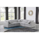  Manufacturer Color_Grey -- Indulge 105" Grey Linen Textured Fabric Upholstered 5 pc Modular Sectional IMAGE 2
