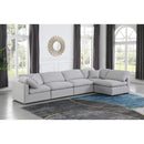  Manufacturer Color_Grey -- Indulge 140" Grey Linen Textured Fabric Upholstered 5 pc Modular Sectional IMAGE 2
