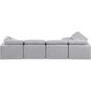  Manufacturer Color_Grey -- Indulge 140" Grey Linen Textured Fabric Upholstered 5 pc Modular Sectional IMAGE 3