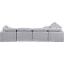 Meridian Indulge Grey Linen Textured Fabric Modular Sectional IMAGE 3