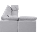  Manufacturer Color_Grey -- Indulge 140" Grey Linen Textured Fabric Upholstered 5 pc Modular Sectional IMAGE 5