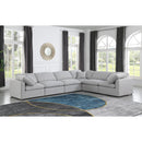  Manufacturer Color_Grey -- Indulge 140" Grey Linen Textured Fabric Upholstered 6 pc Modular Sectional IMAGE 2