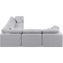  Manufacturer Color_Grey -- Indulge 140" Grey Linen Textured Fabric Upholstered 6 pc Modular Sectional IMAGE 5