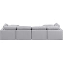  Manufacturer Color_Grey -- Indulge 140" Grey Linen Textured Fabric Upholstered 6 pc Modular Sectional IMAGE 3