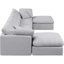  Manufacturer Color_Grey -- Indulge 140" Grey Linen Textured Fabric Upholstered 6 pc Modular Sectional IMAGE 5