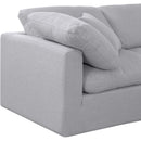  Manufacturer Color_Grey -- Indulge 140" Grey Linen Textured Fabric Upholstered 6 pc Modular Sectional IMAGE 6