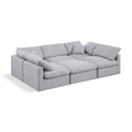  Manufacturer Color_Grey -- Indulge 105" Grey Linen Textured Fabric Upholstered 6 pc Modular Sectional IMAGE 1