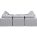  Manufacturer Color_Grey -- Indulge 105" Grey Linen Textured Fabric Upholstered 6 pc Modular Sectional IMAGE 3