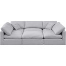  Manufacturer Color_Grey -- Indulge 105" Grey Linen Textured Fabric Upholstered 6 pc Modular Sectional IMAGE 4