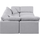  Manufacturer Color_Grey -- Indulge 105" Grey Linen Textured Fabric Upholstered 6 pc Modular Sectional IMAGE 5