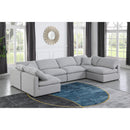  Manufacturer Color_Grey -- Indulge 140" Grey Linen Textured Fabric Upholstered 6 pc Modular Sectional IMAGE 2