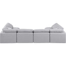 Meridian Indulge Grey Linen Textured Fabric Modular Sectional IMAGE 3