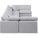  Manufacturer Color_Grey -- Indulge 140" Grey Linen Textured Fabric Upholstered 6 pc Modular Sectional IMAGE 5