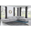 Manufacturer Color_Grey -- Indulge 140" Grey Linen Textured Fabric Upholstered 6 pc Modular Sectional IMAGE 2
