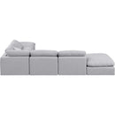  Manufacturer Color_Grey -- Indulge 140" Grey Linen Textured Fabric Upholstered 6 pc Modular Sectional IMAGE 3