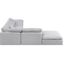  Manufacturer Color_Grey -- Indulge 140" Grey Linen Textured Fabric Upholstered 6 pc Modular Sectional IMAGE 5