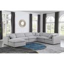  Manufacturer Color_Grey -- Indulge 140" Grey Linen Textured Fabric Upholstered 7 pc Modular Sectional IMAGE 2