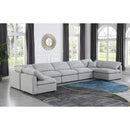  Manufacturer Color_Grey -- Indulge 175" Grey Linen Textured Fabric Upholstered 7 pc Modular Sectional IMAGE 2