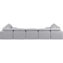  Manufacturer Color_Grey -- Indulge 175" Grey Linen Textured Fabric Upholstered 7 pc Modular Sectional IMAGE 3