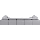 Meridian Indulge Grey Linen Textured Fabric Modular Sectional IMAGE 3