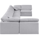  Manufacturer Color_Grey -- Indulge 175" Grey Linen Textured Fabric Upholstered 7 pc Modular Sectional IMAGE 5