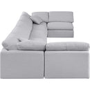 Meridian Indulge Grey Linen Textured Fabric Modular Sectional IMAGE 5