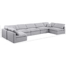  Manufacturer Color_Grey -- Indulge 175" Grey Linen Textured Fabric Upholstered 7 pc Modular Sectional IMAGE 9