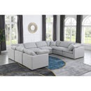  Manufacturer Color_Grey -- Indulge 140" Grey Linen Textured Fabric Upholstered 8 pc Modular Sectional IMAGE 2